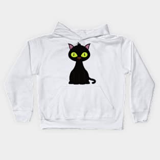 Scary Black Halloween Cat Kids Hoodie